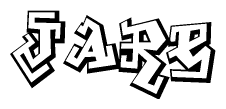 The clipart image features a stylized text in a graffiti font that reads Jare.