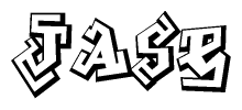 The clipart image depicts the word Jase in a style reminiscent of graffiti. The letters are drawn in a bold, block-like script with sharp angles and a three-dimensional appearance.