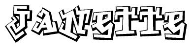 The clipart image features a stylized text in a graffiti font that reads Janette.