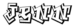 The clipart image features a stylized text in a graffiti font that reads Jenn.