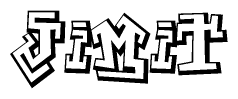 The clipart image features a stylized text in a graffiti font that reads Jimit.