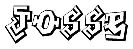 The image is a stylized representation of the letters Josse designed to mimic the look of graffiti text. The letters are bold and have a three-dimensional appearance, with emphasis on angles and shadowing effects.