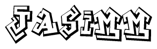 The clipart image features a stylized text in a graffiti font that reads Jasimm.