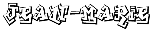 The clipart image features a stylized text in a graffiti font that reads Jean-marie.