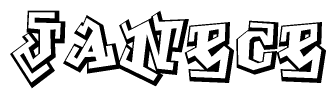 The clipart image features a stylized text in a graffiti font that reads Janece.