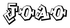 The clipart image depicts the word Joao in a style reminiscent of graffiti. The letters are drawn in a bold, block-like script with sharp angles and a three-dimensional appearance.
