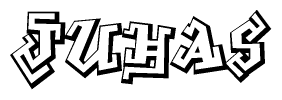 The clipart image features a stylized text in a graffiti font that reads Juhas.