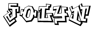 The clipart image features a stylized text in a graffiti font that reads Jolyn.