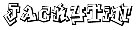 The clipart image features a stylized text in a graffiti font that reads Jackytin.