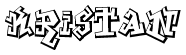 The clipart image features a stylized text in a graffiti font that reads Kristan.