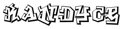 The clipart image features a stylized text in a graffiti font that reads Kandyce.