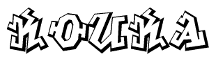 The clipart image features a stylized text in a graffiti font that reads Kouka.