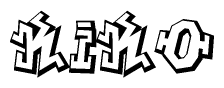 The clipart image features a stylized text in a graffiti font that reads Kiko.