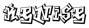The clipart image features a stylized text in a graffiti font that reads Kenise.