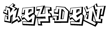 The clipart image features a stylized text in a graffiti font that reads Keyden.