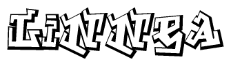 The clipart image features a stylized text in a graffiti font that reads Linnea.
