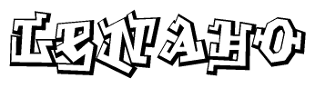 The clipart image features a stylized text in a graffiti font that reads Lenaho.