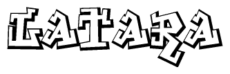 The clipart image features a stylized text in a graffiti font that reads Latara.