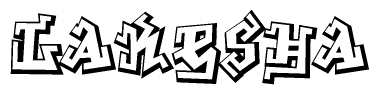 The clipart image features a stylized text in a graffiti font that reads Lakesha.