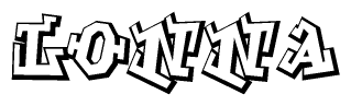 The clipart image features a stylized text in a graffiti font that reads Lonna.