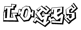 The clipart image features a stylized text in a graffiti font that reads Loges.