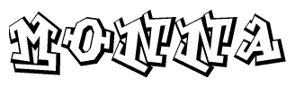 The clipart image features a stylized text in a graffiti font that reads Monna.