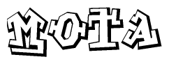 The clipart image features a stylized text in a graffiti font that reads Mota.