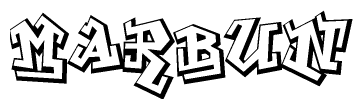 The clipart image features a stylized text in a graffiti font that reads Marbun.