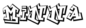 The clipart image features a stylized text in a graffiti font that reads Minna.