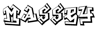 The clipart image features a stylized text in a graffiti font that reads Massey.