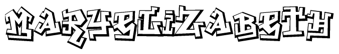 The clipart image features a stylized text in a graffiti font that reads Maryelizabeth.
