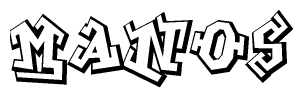 The clipart image features a stylized text in a graffiti font that reads Manos.