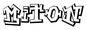 The clipart image features a stylized text in a graffiti font that reads Miton.