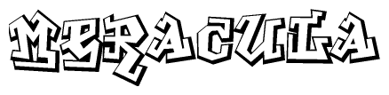 The clipart image features a stylized text in a graffiti font that reads Meracula.