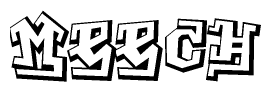The clipart image features a stylized text in a graffiti font that reads Meech.