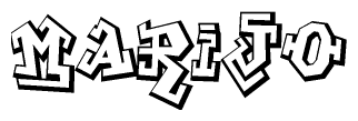 The clipart image features a stylized text in a graffiti font that reads Marijo.