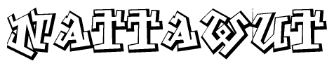The clipart image features a stylized text in a graffiti font that reads Nattawut.