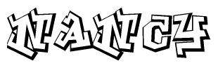 The clipart image features a stylized text in a graffiti font that reads Nancy.