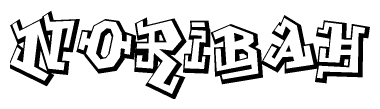 The clipart image features a stylized text in a graffiti font that reads Noribah.