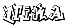 The clipart image features a stylized text in a graffiti font that reads Nika.