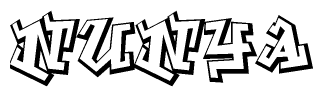 The clipart image features a stylized text in a graffiti font that reads Nunya.