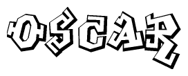 The clipart image features a stylized text in a graffiti font that reads Oscar.