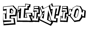 The clipart image features a stylized text in a graffiti font that reads Plinio.