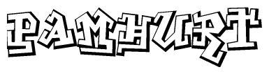 The clipart image features a stylized text in a graffiti font that reads Pamhurt.