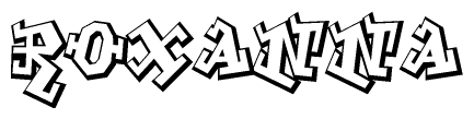 The clipart image features a stylized text in a graffiti font that reads Roxanna.