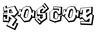 The clipart image features a stylized text in a graffiti font that reads Roscoe.