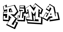 The clipart image features a stylized text in a graffiti font that reads Rima.