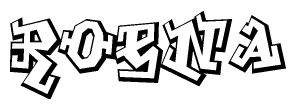The clipart image features a stylized text in a graffiti font that reads Roena.