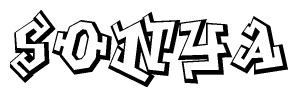 The clipart image features a stylized text in a graffiti font that reads Sonya.