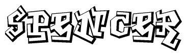 The clipart image features a stylized text in a graffiti font that reads Spencer.